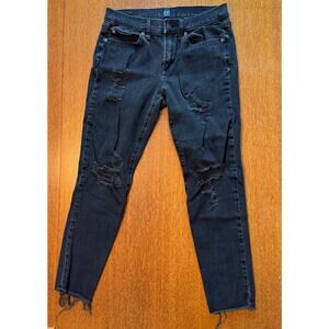GAP Jeans - Size 28 True Skinny - Black Distressed
